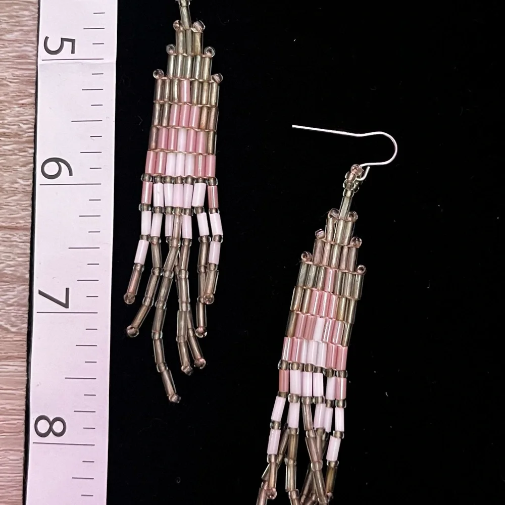 Elegant Beaded Necklace with Fringe - Picture 5 of 5
